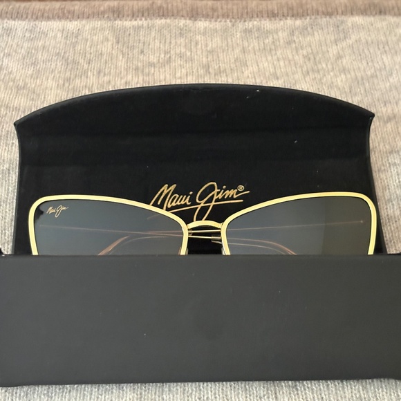 Maui Jim Puakenikeni MJ 823-16 Polarized Gold Metal Sunglasses w/ Case-NWOT main image 8